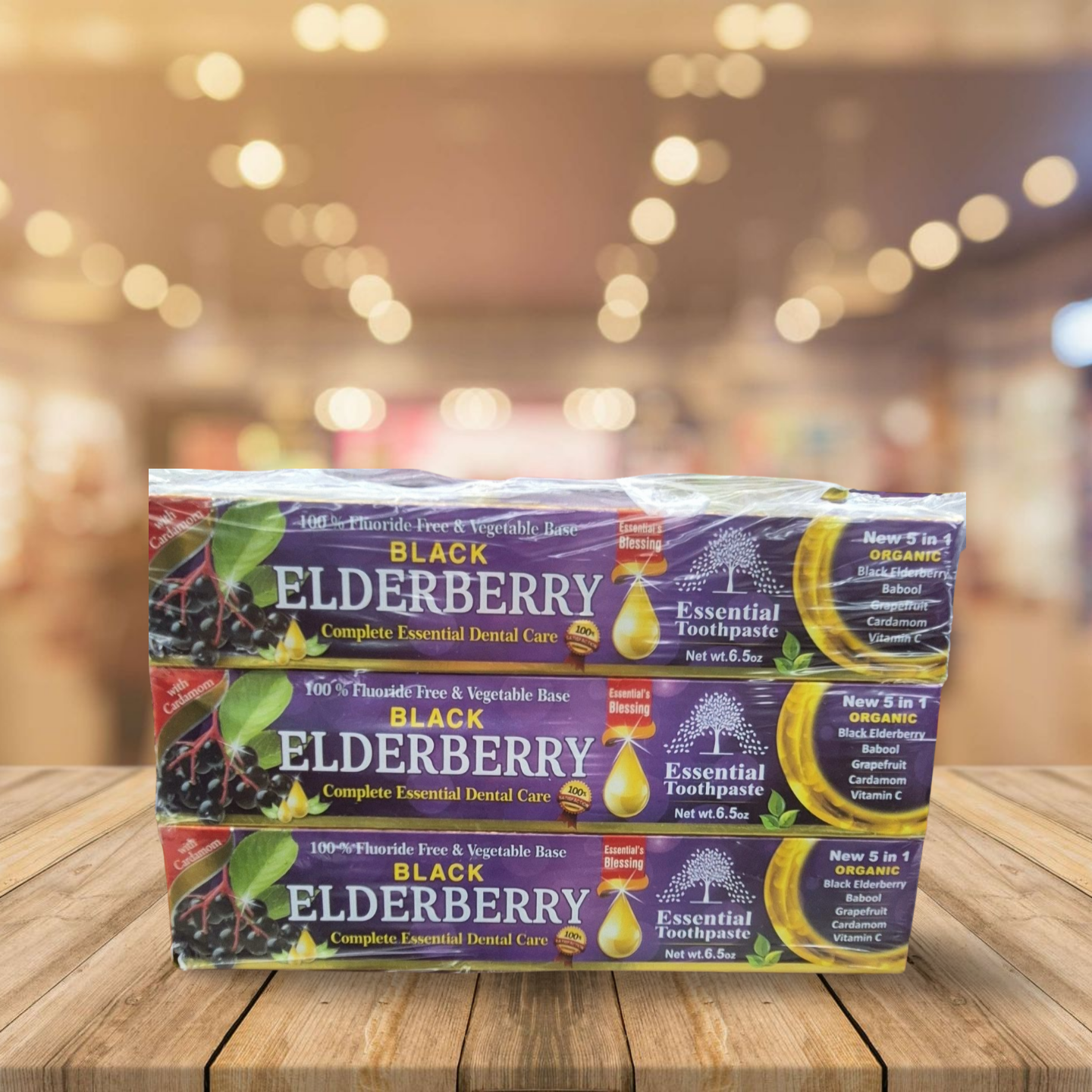 Black Elderberry Toothpaste -6 Tube Package