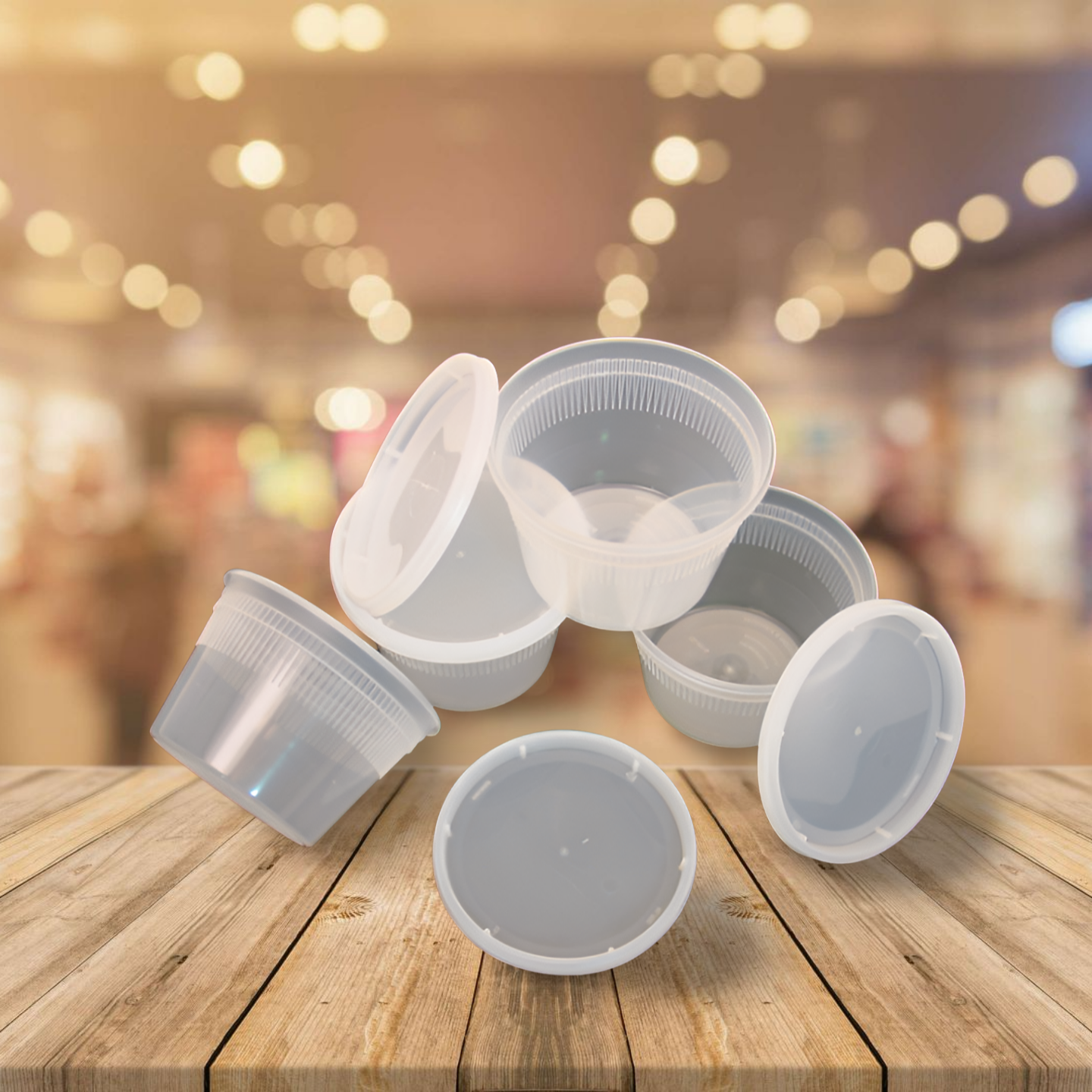 16 oz. Clear Containers w/Lids -12 pk.