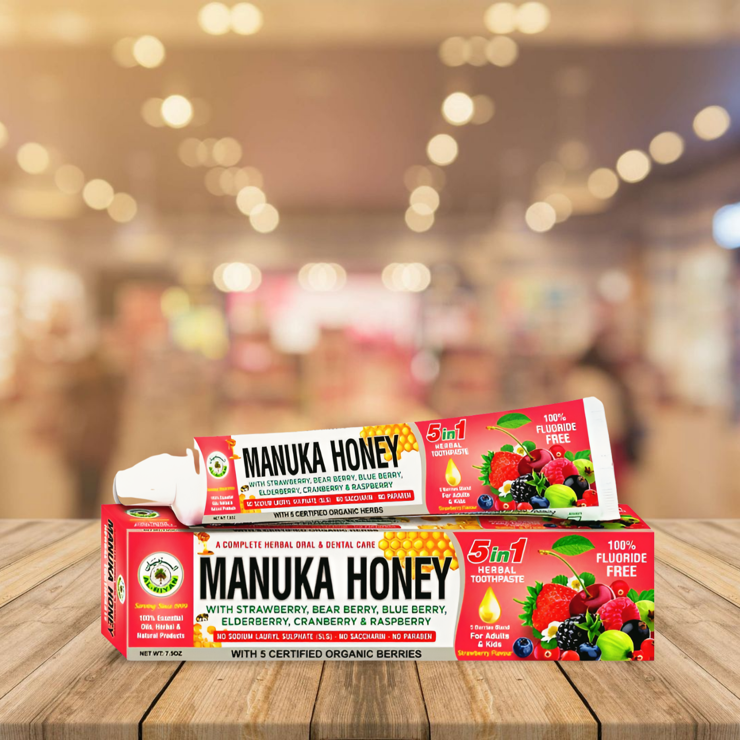 Organic Manuka Honey Herbal Toothpaste - 1 Tube Package