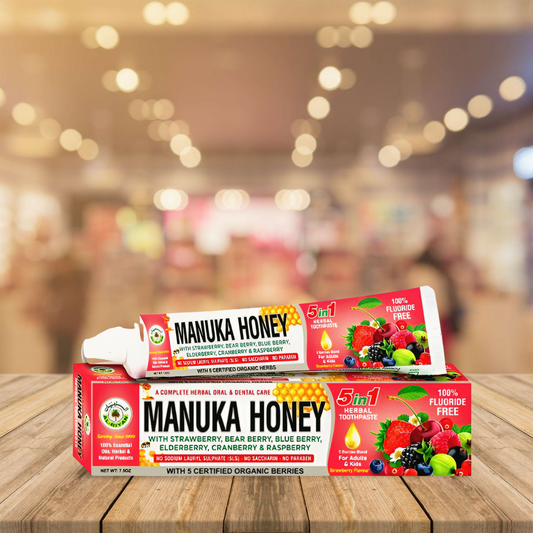 Organic Manuka Honey Herbal Toothpaste - 1 Tube Package