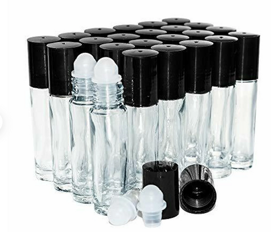 1/3 oz Glass Roll-On Bottles - Set Of 12